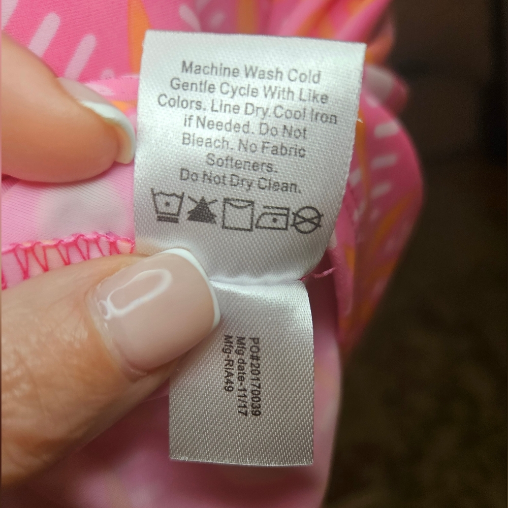 All For Color Pink And Orange Casual Dress Crew Neck Short Sleeve UPF 50 - Picture 5 of 6